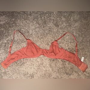 Free People Lace Bra in Coral Pink